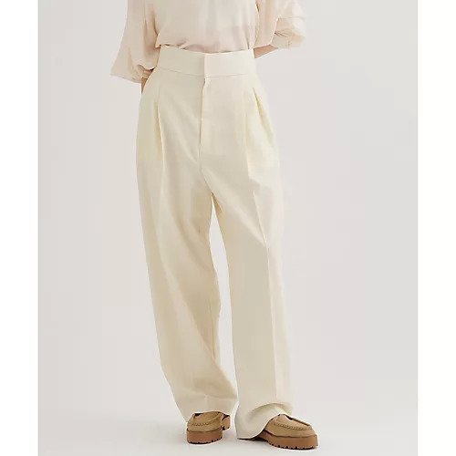 【ウィムガゼット/Whim Gazette】のハイウエストタックパンツ インテリア・キッズ・メンズ・レディースファッション・服の通販 founy(ファニー) 　ファッション　Fashion　レディースファッション　Fashion for Women　パンツ　Pants & Trousers　オックス　Oxford Fabric　サスペンダー　Suspenders, Braces　セットアップ　Set-Up, Coordinated Outfit　センター　Center, Center Line　トレンド　Trend, Trending Now　おすすめ　Recommended / Our Picks　2026年　2026　オフホワイト|ID: prp329100004831963 ipo3291000000035183427