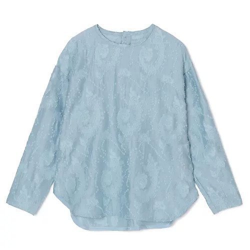 【フローレント/FLORENT】のJACQUARD BLOUSE インテリア・キッズ・メンズ・レディースファッション・服の通販 founy(ファニー) 　ファッション　Fashion　レディースファッション　Fashion for Women　クラシカル　Classical, Vintage-Inspired　バランス　Balance, Style Balance　ラウンド　Round, Round Neck　SAX|ID: prp329100004832099 ipo3291000000036146973