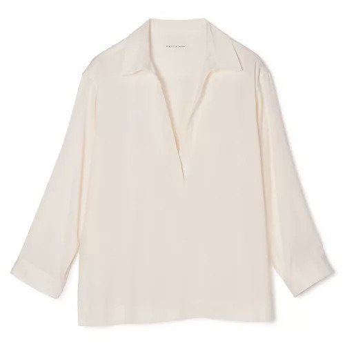 【マルティニーク/martinique】のデニムスキッパーシャツ(セットアップ可) インテリア・キッズ・メンズ・レディースファッション・服の通販 founy(ファニー) 　ファッション　Fashion　レディースファッション　Fashion for Women　トップス・カットソー　Cut & Sew Tops　シャツ・ブラウス・オフィスカジュアル　Elegant Blouses & Button-Ups　おすすめ　Recommended / Our Picks　スキッパー　Skipper, Open Collar　ストレッチ　Stretch, Stretchy Fabric　スリット　Slit, Slit Detail　セットアップ　Set-Up, Coordinated Outfit　デニム　Denim, Jeans Material　バランス　Balance, Style Balance　リラックス　Relax, Relaxed Fit　エレガント 上品　Elegant　洗える　Machine Washable　ホワイト|ID: prp329100004832103 ipo3291000000035184344