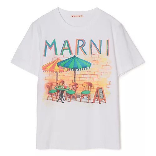 【マルニ/MARNI】のT-SHIRT インテリア・キッズ・メンズ・レディースファッション・服の通販 founy(ファニー) ファッション Fashion レディースファッション Fashion for Women トップス・カットソー Cut & Sew Tops シャツ・ブラウス・オフィスカジュアル Elegant Blouses & Button-Ups ロングTシャツ・Tシャツ Longline T-Shirts & Tees フィット Fit, Slim Fit プリント Print, Printed Pattern リゾート Resort, Vacation Style レギュラー Regular, Standard Fit 洗える Machine Washable LILY WHITE|ID: prp329100004832755 ipo3291000000035191584