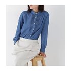 【ヒューマンウーマン/HUMAN WOMAN】のライトオンスデニムピンタックブラウス 人気、トレンドファッション・服の通販 founy(ファニー) ファッション Fashion レディースファッション Fashion for Women トップス・カットソー Cut & Sew Tops シャツ・ブラウス・オフィスカジュアル Elegant Blouses & Button-Ups おすすめ Recommended / Our Picks インナー Innerwear カフス Cuff Design スウェット / スエット Sweatshirt, Sweatwear スタンダード Standard, Basic デニム Denim, Jeans Material thumbnail ブルー|ID: prp329100004832760 ipo3291000000035191616