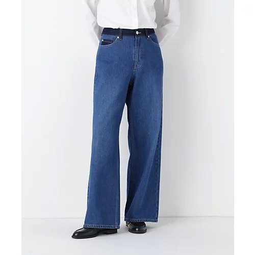 【ヒューマンウーマン/HUMAN WOMAN】のソフトデニムセミワイドパンツ インテリア・キッズ・メンズ・レディースファッション・服の通販 founy(ファニー) 　ファッション　Fashion　レディースファッション　Fashion for Women　パンツ　Pants & Trousers　おすすめ　Recommended / Our Picks　コイン　Coin, Coin Design　スタンダード　Standard, Basic　ストライプ　Stripe, Striped Pattern　デニム　Denim, Jeans Material　ベーシック　Basic, Essential　ボトム　Bottoms, Lower Wear　ポケット　Pocket, Pocket Detail　ワイド　Wide, Wide Fit　ブルー|ID: prp329100004832771 ipo3291000000035191699