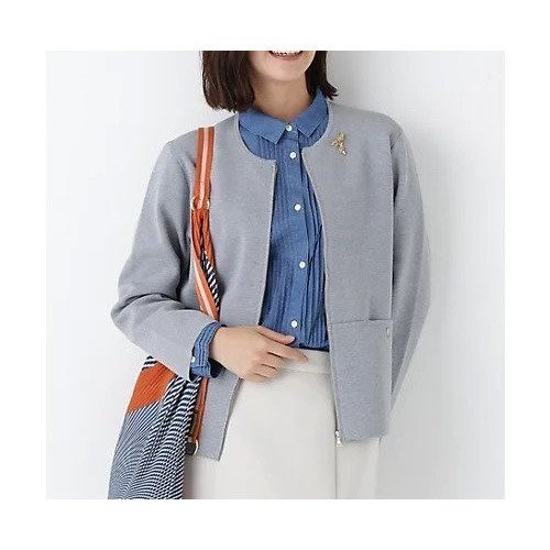 【ヒューマンウーマン/HUMAN WOMAN】のコットンスムースジップアップJK インテリア・キッズ・メンズ・レディースファッション・服の通販 founy(ファニー) ファッション Fashion レディースファッション Fashion for Women おすすめ Recommended / Our Picks スタンダード Standard, Basic ツイスト Tweed, Tweed Fabric ベーシック Basic, Essential TOPグレー|ID: prp329100004832773 ipo3291000000035191727