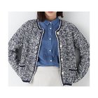 【ヒューマンウーマン/HUMAN WOMAN】のツィードニットJK 人気、トレンドファッション・服の通販 founy(ファニー) ファッション Fashion レディースファッション Fashion for Women トップス・カットソー Cut & Sew Tops ニット Knit Tops & Sweaters おすすめ Recommended / Our Picks ジャケット Jacket, Outerwear スタンダード Standard, Basic ツイード／ツィード Choker, Choker Necklace デニム Denim, Jeans Material パイピング Piping, Trim Design ビンテージ Vintage, Retro Style thumbnail ネイビー|ID: prp329100004832774 ipo3291000000035191734