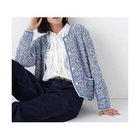 【ヒューマンウーマン/HUMAN WOMAN】のツィードニットJK 人気、トレンドファッション・服の通販 founy(ファニー) ファッション Fashion レディースファッション Fashion for Women トップス・カットソー Cut & Sew Tops ニット Knit Tops & Sweaters おすすめ Recommended / Our Picks ジャケット Jacket, Outerwear スタンダード Standard, Basic ツイード／ツィード Choker, Choker Necklace デニム Denim, Jeans Material パイピング Piping, Trim Design ビンテージ Vintage, Retro Style thumbnail ブルー|ID: prp329100004832774 ipo3291000000035191735