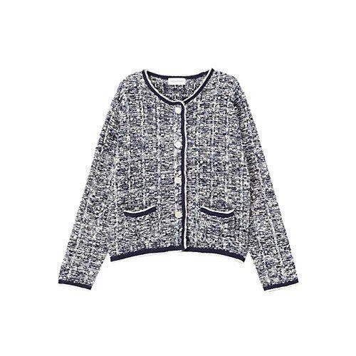 【ヒューマンウーマン/HUMAN WOMAN】のツィードニットJK 人気、トレンドファッション・服の通販 founy(ファニー) 　ファッション　Fashion　レディースファッション　Fashion for Women　トップス・カットソー　Cut & Sew Tops　ニット　Knit Tops & Sweaters　おすすめ　Recommended / Our Picks　ジャケット　Jacket, Outerwear　スタンダード　Standard, Basic　ツイード／ツィード　Choker, Choker Necklace　デニム　Denim, Jeans Material　パイピング　Piping, Trim Design　ビンテージ　Vintage, Retro Style　other-3|ID: prp329100004832774 ipo3291000000035191737