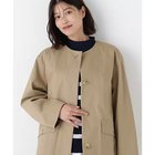 【ヒューマンウーマン/HUMAN WOMAN】のライナー付きフラップノーカラーコート ベージュ|ID: prp329100004832776 ipo3291000000035191745