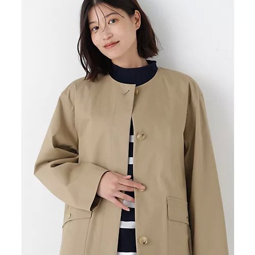 【ヒューマンウーマン/HUMAN WOMAN】のライナー付きフラップノーカラーコート インテリア・キッズ・メンズ・レディースファッション・服の通販 founy(ファニー) ファッション Fashion レディースファッション Fashion for Women アウター Coat / Outerwear Collection コート・ロングコート・ピーコート Long Coats, Peacoats & More おすすめ Recommended / Our Picks なめらか Smooth, Silky Texture スタンダード Standard, Basic タートル Turtleneck, Turtle Collar ドット Polka Dot, Dot Pattern パイピング Piping, Trim Design フラップ Flap, Flap Pocket フリル Frill, Ruffle ポケット Pocket, Pocket Detail ライナー Liner, Inner Layer ベージュ|ID: prp329100004832776 ipo3291000000035191745