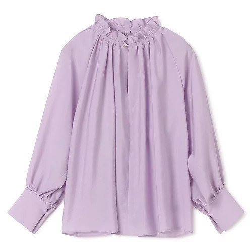 【エムセブンデイズ/M7days】のフリルギャザーブラウス インテリア・キッズ・メンズ・レディースファッション・服の通販 founy(ファニー) 　ファッション　Fashion　レディースファッション　Fashion for Women　トップス・カットソー　Cut & Sew Tops　シャツ・ブラウス・オフィスカジュアル　Elegant Blouses & Button-Ups　ギャザー　Gathered, Ruffled　ドレープ　Drape, Draping Fabric　洗える　Machine Washable　ラベンダー|ID: prp329100004834355 ipo3291000000035211543