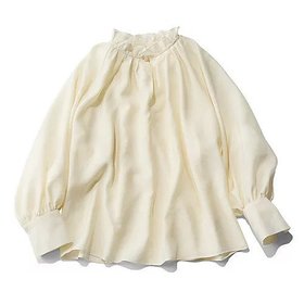 【エムセブンデイズ/M7days】の【洗える】フリルギャザーブラウス 人気、トレンドファッション・服の通販 founy(ファニー) ファッション Fashion レディースファッション Fashion for Women トップス・カットソー Cut & Sew Tops シャツ・ブラウス・オフィスカジュアル Elegant Blouses & Button-Ups カフス Cuff Design ギャザー Gathered, Ruffled ドレープ Drape, Draping Fabric フリル Frill, Ruffle 洗える Machine Washable |ID:prp329100004834355