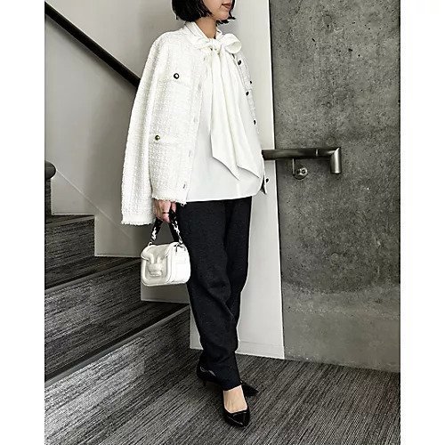 【エムセブンデイズ/M7days】のツイードジャケット風ニットカーディガン 人気、トレンドファッション・服の通販 founy(ファニー) 　ファッション　Fashion　レディースファッション　Fashion for Women　オケージョン　Occasion Wear　カーディガン　Cardigan, Knitwear　ジャケット　Jacket, Outerwear　ツイード　Twill, Twill Weave　デニム　Denim, Jeans Material　フリンジ　Fringe, Tassel　ポケット　Pocket, Pocket Detail　メタル　Metal, Metal Parts　洗える　Machine Washable　other-2|ID: prp329100004834357 ipo3291000000035211572