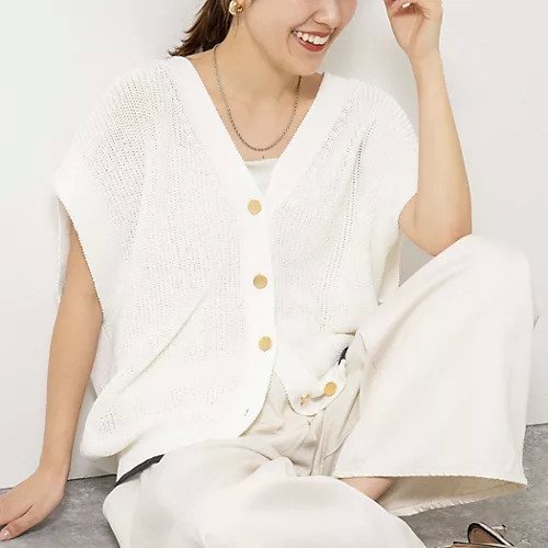 【ノーリーズ/NOLLEY'S】の【WEB限定】《手洗い可能》ペーパーヤーン2WAYベスト インテリア・キッズ・メンズ・レディースファッション・服の通販 founy(ファニー) 　ファッション　Fashion　レディースファッション　Fashion for Women　アウター　Coat / Outerwear Collection　トップス・カットソー　Cut & Sew Tops　ベスト&ジレ / 重ね着スタイル　Vests & Gilets　春　Spring　畦　Ribbed Knit　吸水　Absorbent, Quick-Dry　シンプル　Simple, Minimal　ベスト　Vest, Waistcoat　メタル　Metal, Metal Parts　ロング　Long, Long-Length　2023春夏・S/S　Spring/Summer 2023 SS23　2023年　2023　2026年　2026　オフホワイト|ID: prp329100004834359 ipo3291000000035211582