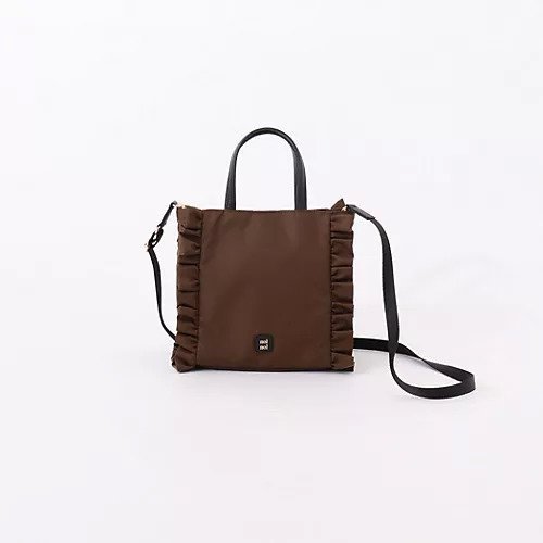 【ノーリーズ/NOLLEY'S】のナイロンフリルミニトートバッグ インテリア・キッズ・メンズ・レディースファッション・服の通販 founy(ファニー) 　ファッション　Fashion　レディースファッション　Fashion for Women　バッグ　Bags　ショルダー　Shoulder, Shoulder Strap　シンプル　Simple, Minimal　フリル　Frill, Ruffle　エレガント 上品　Elegant　ブラウン|ID: prp329100004834383 ipo3291000000035211780