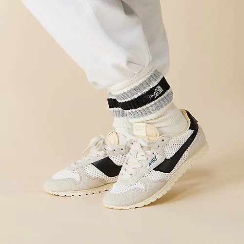 【オートリー/AUTRY】のWINDSPIN LOW WOM インテリア・キッズ・メンズ・レディースファッション・服の通販 founy(ファニー) 　ファッション　Fashion　レディースファッション　Fashion for Women　アメリカン　American Style　イタリア　Italy　フラット　Flat, Flat Shoes　ヴィンテージ　Vintage Style　WHT/BLK|ID: prp329100004834390 ipo3291000000035211820