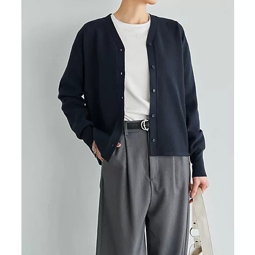 【スタイルデリ/STYLE DELI】のしっとりもっちりVネックカーディガンB インテリア・キッズ・メンズ・レディースファッション・服の通販 founy(ファニー) 　ファッション　Fashion　レディースファッション　Fashion for Women　トップス・カットソー　Cut & Sew Tops　カーディガン・羽織り　Layered Style Cardigans　Vネックトップス　V-Neck Tops / V-Cut Neckline Shirts　インナー　Innerwear　春　Spring　カーディガン　Cardigan, Knitwear　ストレート　Straight, Straight Cut　長袖　Long Sleeve, Full Sleeve　パステル　Pastel, Soft Color　フロント　Front, Front Design　ベーシック　Basic, Essential　エレガント 上品　Elegant　ネイビー|ID: prp329100004834609 ipo3291000000035212890