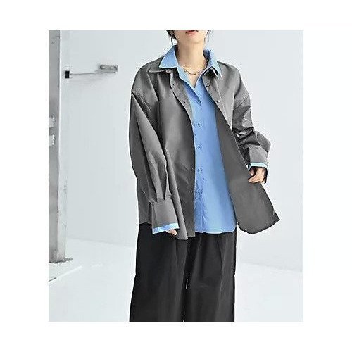 【スタイルデリ/STYLE DELI】の【BLK001】ブロードレイヤードシャツ 人気、トレンドファッション・服の通販 founy(ファニー) 　ファッション　Fashion　レディースファッション　Fashion for Women　トップス・カットソー　Cut & Sew Tops　シャツ・ブラウス・オフィスカジュアル　Elegant Blouses & Button-Ups　インナー　Innerwear　春　Spring　秋　Autumn　シューズ　Shoes, Footwear　シンプル　Simple, Minimal　バランス　Balance, Style Balance　フロント　Front, Front Design　ブロード　Broadcloth, Fine Cotton　マニッシュ　Mannish, Boyish　ワイド　Wide, Wide Fit　おすすめ　Recommended / Our Picks　other-2|ID: prp329100004837033 ipo3291000000036286789