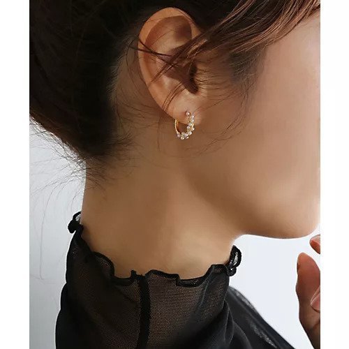 【コレカラ/collecala】の[silver925]ツイストパールフープピアス〈金属アレルギー対応〉 インテリア・キッズ・メンズ・レディースファッション・服の通販 founy(ファニー) 　ファッション　Fashion　レディースファッション　Fashion for Women　シルバー　Silver, Metallic Silver　パール　Pearl, Pearl Accent　フープ　Hoop, Hoop Earrings　ポーチ　Pouch, Small Case　エレガント 上品　Elegant　ゴールド|ID: prp329100004837035 ipo3291000000035239197