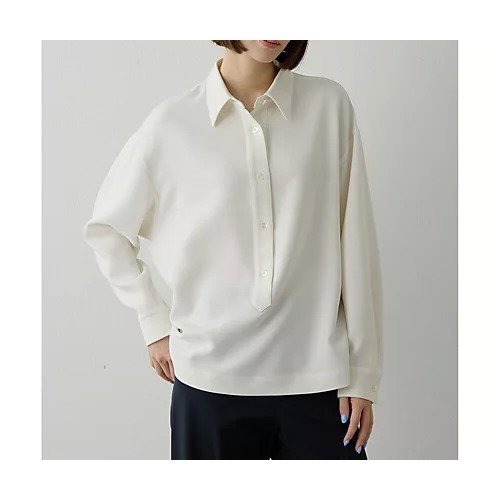 【ウィムガゼット/Whim Gazette】のダブルクロススキッパープルオーバー 人気、トレンドファッション・服の通販 founy(ファニー) 　ファッション　Fashion　レディースファッション　Fashion for Women　トップス・カットソー　Cut & Sew Tops　カジュアルプルオーバー・ニットトップス　Pullovers & Knit Tops / Casual Pullovers　2026年　2026　エアリー　Airy Texture　スキッパー　Skipper, Open Collar　ダブル　Double, Double-Breasted　バランス　Balance, Style Balance　ベーシック　Basic, Essential　リラックス　Relax, Relaxed Fit　エレガント 上品　Elegant　other-2|ID: prp329100004837701 ipo3291000000035247974