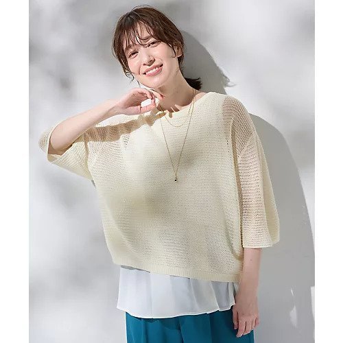 【エニー/ANY】のアイレットメッシュニット インテリア・キッズ・メンズ・レディースファッション・服の通販 founy(ファニー) 　ファッション　Fashion　レディースファッション　Fashion for Women　トップス・カットソー　Cut & Sew Tops　ニット　Knit Tops & Sweaters　アクリル　Acrylic Material　インナー　Innerwear　キャミ　Camisole, Cami Top　デニム　Denim, Jeans Material　トレンド　Trend, Trending Now　フェミニン　Feminine, Girly　メッシュ　Mesh, Net Fabric　リラックス　Relax, Relaxed Fit　ワイド　Wide, Wide Fit　夏　Summer　オフ|ID: prp329100004838927 ipo3291000000035414518