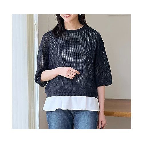 【エニー/ANY】のアイレットメッシュニット インテリア・キッズ・メンズ・レディースファッション・服の通販 founy(ファニー) 　ファッション　Fashion　レディースファッション　Fashion for Women　トップス・カットソー　Cut & Sew Tops　ニット　Knit Tops & Sweaters　アクリル　Acrylic Material　インナー　Innerwear　キャミ　Camisole, Cami Top　デニム　Denim, Jeans Material　トレンド　Trend, Trending Now　フェミニン　Feminine, Girly　メッシュ　Mesh, Net Fabric　リラックス　Relax, Relaxed Fit　ワイド　Wide, Wide Fit　夏　Summer　チャコール|ID: prp329100004838927 ipo3291000000035414520