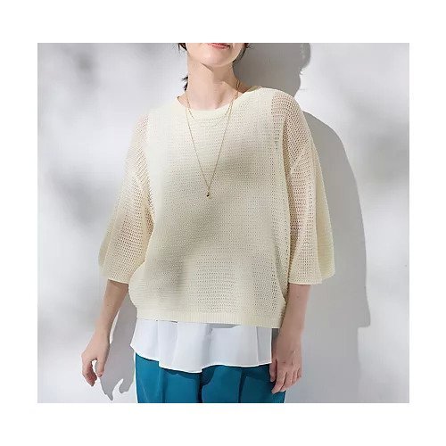 【エニー/ANY】のアイレットメッシュニット 人気、トレンドファッション・服の通販 founy(ファニー) 　ファッション　Fashion　レディースファッション　Fashion for Women　トップス・カットソー　Cut & Sew Tops　ニット　Knit Tops & Sweaters　アクリル　Acrylic Material　インナー　Innerwear　キャミ　Camisole, Cami Top　デニム　Denim, Jeans Material　トレンド　Trend, Trending Now　フェミニン　Feminine, Girly　メッシュ　Mesh, Net Fabric　リラックス　Relax, Relaxed Fit　ワイド　Wide, Wide Fit　夏　Summer　other-2|ID: prp329100004838927 ipo3291000000035414524