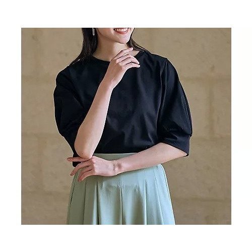 【エニー/ANY】のパフスリーブカットソー インテリア・キッズ・メンズ・レディースファッション・服の通販 founy(ファニー) 　ファッション　Fashion　レディースファッション　Fashion for Women　トップス・カットソー　Cut & Sew Tops　カットソー・ベーシックTシャツ　Cut-and-Sewn Tops / Stretch Tees & Basics　おすすめ　Recommended / Our Picks　インナー　Innerwear　カットソー　Cut and Sewn Top　クラシカル　Classical, Vintage-Inspired　サロペット　Overalls, Salopette　ストレッチ　Stretch, Stretchy Fabric　デニム　Denim, Jeans Material　フェミニン　Feminine, Girly　フォルム　Silhouette, Form　ブラック|ID: prp329100004838931 ipo3291000000036321722