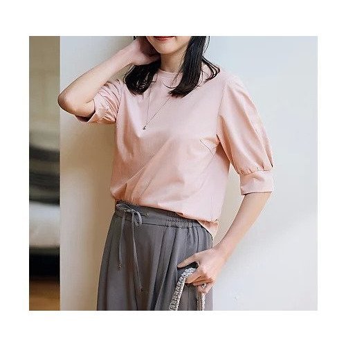 【エニー/ANY】のパフスリーブカットソー 人気、トレンドファッション・服の通販 founy(ファニー) 　ファッション　Fashion　レディースファッション　Fashion for Women　トップス・カットソー　Cut & Sew Tops　カットソー・ベーシックTシャツ　Cut-and-Sewn Tops / Stretch Tees & Basics　おすすめ　Recommended / Our Picks　インナー　Innerwear　カットソー　Cut and Sewn Top　クラシカル　Classical, Vintage-Inspired　サロペット　Overalls, Salopette　ストレッチ　Stretch, Stretchy Fabric　デニム　Denim, Jeans Material　フェミニン　Feminine, Girly　フォルム　Silhouette, Form　other-2|ID: prp329100004838931 ipo3291000000036321724