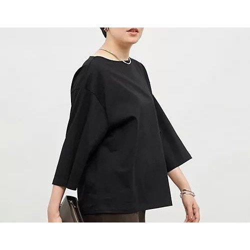 【ノーリーズ/NOLLEY'S】の【MD 二見 別注】oversized cotton T-shirt インテリア・キッズ・メンズ・レディースファッション・服の通販 founy(ファニー) 　ファッション　Fashion　レディースファッション　Fashion for Women　トップス・カットソー　Cut & Sew Tops　シャツ・ブラウス・オフィスカジュアル　Elegant Blouses & Button-Ups　ロングTシャツ・Tシャツ　Longline T-Shirts & Tees　2025年　2025　2025-2026秋冬・A/W　Autumn/Winter 2025–26 AW25–26　バスク　Basque, Basque Style　ビッグ　Big, Oversized　別注　Limited Edition, Custom Order　秋　Autumn　ブラック|ID: prp329100004838934 ipo3291000000035830313