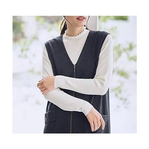 【エニー/ANY】の【6色展開】フリルネックニット インテリア・キッズ・メンズ・レディースファッション・服の通販 founy(ファニー) 　ファッション　Fashion　レディースファッション　Fashion for Women　トップス・カットソー　Cut & Sew Tops　ニット　Knit Tops & Sweaters　アクリル　Acrylic Material　インナー　Innerwear　シンプル　Simple, Minimal　フリル　Frill, Ruffle　洗える　Machine Washable　A/W・秋冬　Autumn/Winter　エクリュ|ID: prp329100004838937 ipo3291000000035311561