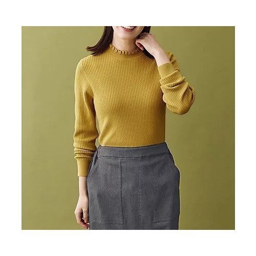 【エニー/ANY】の【6色展開】フリルネックニット インテリア・キッズ・メンズ・レディースファッション・服の通販 founy(ファニー) 　ファッション　Fashion　レディースファッション　Fashion for Women　トップス・カットソー　Cut & Sew Tops　ニット　Knit Tops & Sweaters　アクリル　Acrylic Material　インナー　Innerwear　シンプル　Simple, Minimal　フリル　Frill, Ruffle　洗える　Machine Washable　A/W・秋冬　Autumn/Winter　マスタード|ID: prp329100004838937 ipo3291000000035311566