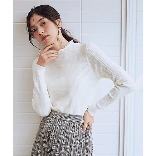 【エニー/ANY】の【6色展開】フリルネックニット 人気、トレンドファッション・服の通販 founy(ファニー) 　ファッション　Fashion　レディースファッション　Fashion for Women　トップス・カットソー　Cut & Sew Tops　ニット　Knit Tops & Sweaters　アクリル　Acrylic Material　インナー　Innerwear　シンプル　Simple, Minimal　フリル　Frill, Ruffle　洗える　Machine Washable　A/W・秋冬　Autumn/Winter　other-3|ID: prp329100004838937 ipo3291000000035311569