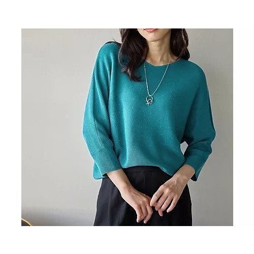 【エニー/ANY】のラメガーターニット インテリア・キッズ・メンズ・レディースファッション・服の通販 founy(ファニー) 　ファッション　Fashion　レディースファッション　Fashion for Women　トップス・カットソー　Cut & Sew Tops　ニット　Knit Tops & Sweaters　シンプル　Simple, Minimal　デニム　Denim, Jeans Material　ボトム　Bottoms, Lower Wear　ワイド　Wide, Wide Fit　エレガント 上品　Elegant　グリーン|ID: prp329100004838939 ipo3291000000036271775