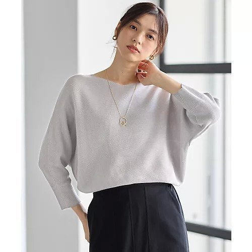 【エニー/ANY】のラメガーターニット インテリア・キッズ・メンズ・レディースファッション・服の通販 founy(ファニー) 　ファッション　Fashion　レディースファッション　Fashion for Women　トップス・カットソー　Cut & Sew Tops　ニット　Knit Tops & Sweaters　シンプル　Simple, Minimal　デニム　Denim, Jeans Material　ボトム　Bottoms, Lower Wear　ワイド　Wide, Wide Fit　エレガント 上品　Elegant　ライトグレー|ID: prp329100004838939 ipo3291000000036271776