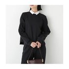 【ヒューマンウーマン/HUMAN WOMAN】のストレッチポンチシャツカラードッキングプルオーバー ネイビー|ID: prp329100004838945 ipo3291000000035739519