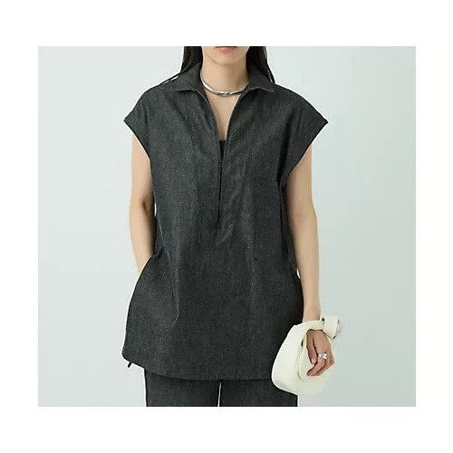 【カオス/Chaos】のWHY NOT NOW バナックシャツ インテリア・キッズ・メンズ・レディースファッション・服の通販 founy(ファニー) ファッション Fashion レディースファッション Fashion for Women トップス・カットソー Cut & Sew Tops シャツ・ブラウス・オフィスカジュアル Elegant Blouses & Button-Ups 2025年 2025 2025春夏・S/S Spring/Summer 2025 SS25 おすすめ Recommended / Our Picks インディゴ Indigo Denim セットアップ Set-Up, Coordinated Outfit デニム Denim, Jeans Material ノースリーブ Sleeveless, No-Sleeve ワーク Workwear, Utility Style 夏 Summer ブラック|ID: prp329100004838955 ipo3291000000035261266