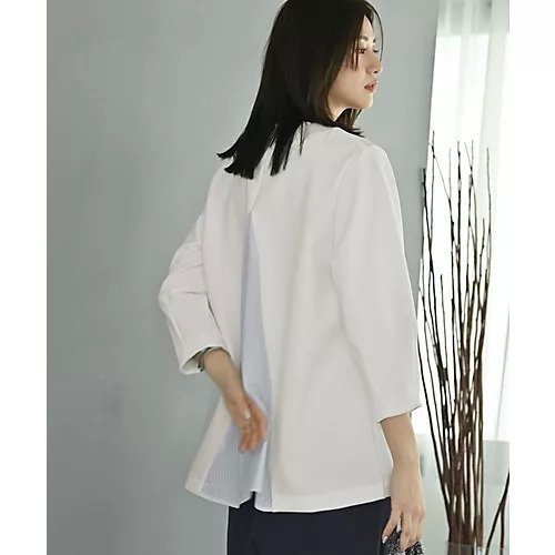 【スタイルデリ/STYLE DELI】の【Kana Oyama BLK001】バックシャツ生地トップス 人気、トレンドファッション・服の通販 founy(ファニー) 　ファッション　Fashion　レディースファッション　Fashion for Women　トップス・カットソー　Cut & Sew Tops　シャツ・ブラウス・オフィスカジュアル　Elegant Blouses & Button-Ups　カットソー　Cut and Sewn Top　コラボ　Collaboration, Collab　シンプル　Simple, Minimal　ジョーゼット　Georgette, Semi-Sheer Fabric　ストライプ　Stripe, Striped Pattern　ストレッチ　Stretch, Stretchy Fabric　スリット　Slit, Slit Detail　定番　Standard, Basic Item　フレア　Flare, Flared　ボックス　Boxy, Box Shape　おすすめ　Recommended / Our Picks　夏　Summer　旅行　Travel　エレガント 上品　Elegant　 other-1|ID: prp329100004838960 ipo3291000000036042483