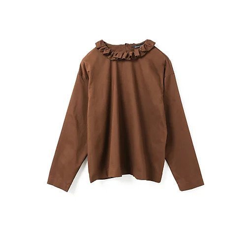 【ミズイロ インド/mizuiro ind】のフリルカラープルオーバーシャツ インテリア・キッズ・メンズ・レディースファッション・服の通販 founy(ファニー) ファッション Fashion レディースファッション Fashion for Women トップス・カットソー Cut & Sew Tops シャツ・ブラウス・オフィスカジュアル Elegant Blouses & Button-Ups カジュアルプルオーバー・ニットトップス Pullovers & Knit Tops / Casual Pullovers コンパクト Compact, Small Size シンプル Simple, Minimal フリル Frill, Ruffle 今季 This Season, Current Season ブラウン|ID: prp329100004838965 ipo3291000000035261317