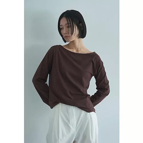 【マージュール/marjour】のBOATNECK ASYMMETRY TEE 人気、トレンドファッション・服の通販 founy(ファニー) 　ファッション　Fashion　レディースファッション　Fashion for Women　カットソー　Cut and Sewn Top　ストレッチ　Stretch, Stretchy Fabric　スリーブ　Sleeve, Long Sleeve / Short Sleeve　ポケット　Pocket, Pocket Detail　リラックス　Relax, Relaxed Fit　ルーズ　Loose, Oversized　ロング　Long, Long-Length　エレガント 上品　Elegant　other-2|ID: prp329100004838971 ipo3291000000036284705