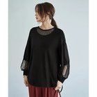 【スタイルデリ/STYLE DELI】の【Made in JAPAN】部分チュールのとろけるカットソートップス ブラック|ID: prp329100004838972 ipo3291000000035261355