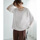 【スタイルデリ/STYLE DELI】の【Made in JAPAN】部分チュールのとろけるカットソートップス ホワイト|ID: prp329100004838972 ipo3291000000035261356