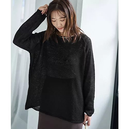 【スタイルデリ/STYLE DELI】のアルパカ混エアリールーズニットトップス インテリア・キッズ・メンズ・レディースファッション・服の通販 founy(ファニー) ファッション Fashion レディースファッション Fashion for Women トップス・カットソー Cut & Sew Tops ニット Knit Tops & Sweaters イエロー Yellow インナー Innerwear カットソー Cut and Sewn Top 切替 Switching, Contrast Panel ストレート Straight, Straight Cut スリット Slit, Slit Detail スリーブ Sleeve, Long Sleeve / Short Sleeve デコルテ Décolleté, Neckline 定番 Standard, Basic Item 長袖 Long Sleeve, Full Sleeve バランス Balance, Style Balance フォルム Silhouette, Form 防寒 Cold Protection, Winter-Ready リラックス Relax, Relaxed Fit ルーズ Loose, Oversized ブラック|ID: prp329100004838973 ipo3291000000036045042