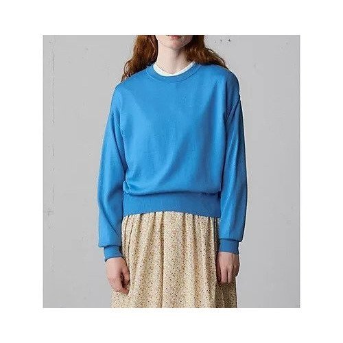 【ミディウミ/MidiUmi】のクルーネックニットプルオーバー インテリア・キッズ・メンズ・レディースファッション・服の通販 founy(ファニー) 　ファッション　Fashion　レディースファッション　Fashion for Women　トップス・カットソー　Cut & Sew Tops　ニット　Knit Tops & Sweaters　カジュアルプルオーバー・ニットトップス　Pullovers & Knit Tops / Casual Pullovers　コンパクト　Compact, Small Size　シンプル　Simple, Minimal　ベーシック　Basic, Essential　ライトブルー|ID: prp329100004838975 ipo3291000000036319483