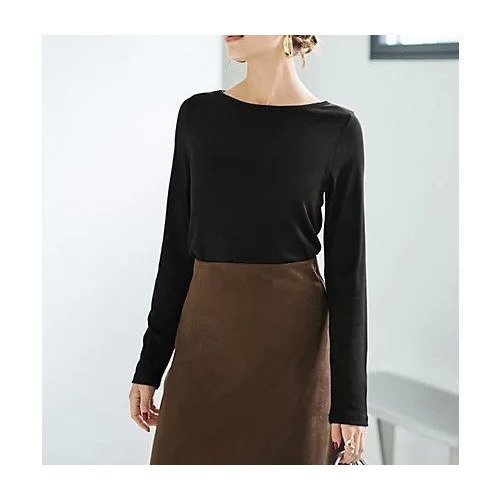 【スタイルデリ/STYLE DELI】の下に着るリブテレコ長袖カットソートップス インテリア・キッズ・メンズ・レディースファッション・服の通販 founy(ファニー) 　ファッション　Fashion　レディースファッション　Fashion for Women　トップス・カットソー　Cut & Sew Tops　カットソー・ベーシックTシャツ　Cut-and-Sewn Tops / Stretch Tees & Basics　イエロー　Yellow　カットソー　Cut and Sewn Top　サロペット　Overalls, Salopette　ジャケット　Jacket, Outerwear　ストレート　Straight, Straight Cut　スリット　Slit, Slit Detail　とろみ　Fluid, Flowy Fabric　デコルテ　Décolleté, Neckline　定番　Standard, Basic Item　長袖　Long Sleeve, Full Sleeve　フィット　Fit, Slim Fit　夏　Summer　ブラック|ID: prp329100004838976 ipo3291000000035261383