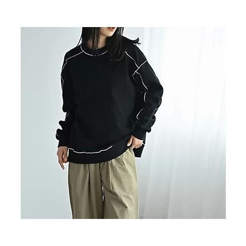 【スタイルデリ/STYLE DELI】の【BLK001】配色メローチュニックプルオーバー 人気、トレンドファッション・服の通販 founy(ファニー) 　ファッション　Fashion　レディースファッション　Fashion for Women　トップス・カットソー　Cut & Sew Tops　カジュアルプルオーバー・ニットトップス　Pullovers & Knit Tops / Casual Pullovers　イエロー　Yellow　秋　Autumn　シンプル　Simple, Minimal　スウェット / スエット　Sweatshirt, Sweatwear　チュニック　Tunic, Long Top　デニム　Denim, Jeans Material　バランス　Balance, Style Balance　フォルム　Silhouette, Form　ベーシック　Basic, Essential　ワイド　Wide, Wide Fit　冬　Winter / This Winter　おすすめ　Recommended / Our Picks　other-2|ID: prp329100004838981 ipo3291000000036287403