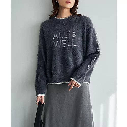 【スタイルデリ/STYLE DELI】の【LUXE】レタードしっとりシャギーニット インテリア・キッズ・メンズ・レディースファッション・服の通販 founy(ファニー) ファッション Fashion レディースファッション Fashion for Women トップス・カットソー Cut & Sew Tops ニット Knit Tops & Sweaters インナー Innerwear 軽量 Lightweight, Ultra Light ストレート Straight, Straight Cut スリット Slit, Slit Detail なめらか Smooth, Silky Texture 長袖 Long Sleeve, Full Sleeve バランス Balance, Style Balance フェザー Feather, Feather Detail チャコールグレー|ID: prp329100004838982 ipo3291000000036049492