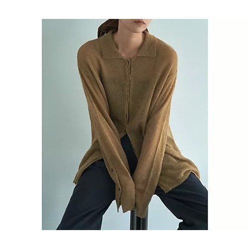 【マージュール/marjour】のSHEER SHIRT KNIT インテリア・キッズ・メンズ・レディースファッション・服の通販 founy(ファニー) 　ファッション　Fashion　レディースファッション　Fashion for Women　トップス・カットソー　Cut & Sew Tops　ニット　Knit Tops & Sweaters　シャツ・ブラウス・オフィスカジュアル　Elegant Blouses & Button-Ups　インナー　Innerwear　キャミソール　Camisole, Spaghetti Strap Top　シアー　Sheer, See-Through　ジャケット　Jacket, Outerwear　スウェット / スエット　Sweatshirt, Sweatwear　ストレッチ　Stretch, Stretchy Fabric　タートル　Turtleneck, Turtle Collar　ブルゾン　Blouson, Bomber Jacket　ベスト　Vest, Waistcoat　ポケット　Pocket, Pocket Detail　冬　Winter / This Winter　BEIGE|ID: prp329100004838984 ipo3291000000035261427