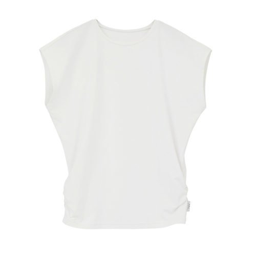 【ジュリエ/Julier】の【定番】Ecocoフレンチスリーブトップス インテリア・キッズ・メンズ・レディースファッション・服の通販 founy(ファニー) 　ファッション　Fashion　レディースファッション　Fashion for Women　トップス・カットソー　Cut & Sew Tops　ギャザー　Gathered, Ruffled　コレクション　Collection, Seasonal Line　吸水　Absorbent, Quick-Dry　シンプル　Simple, Minimal　定番　Standard, Basic Item　人気　Popular, Best Seller　バランス　Balance, Style Balance　フィット　Fit, Slim Fit　半袖　Short Sleeve, Half Sleeve　無地　Plain, Solid Color　ヨガ　Yoga, Yoga Wear　ランニング　Running, Running Wear, Activewear, Jogging　リラックス　Relax, Relaxed Fit　ワーク　Workwear, Utility Style　ホワイト|ID: prp329100004838985 ipo3291000000036283868