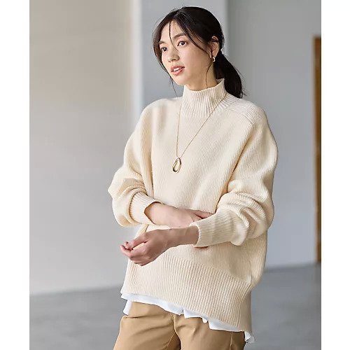 【エニー/ANY】の【LEE掲載】ハイネックウィンターニット インテリア・キッズ・メンズ・レディースファッション・服の通販 founy(ファニー) 　雑誌掲載アイテム　Magazine Picks & Fashion Features　ファッション雑誌　Fashion Magazines　リー　LEE　ファッション　Fashion　レディースファッション　Fashion for Women　トップス・カットソー　Cut & Sew Tops　ニット　Knit Tops & Sweaters　おすすめ　Recommended / Our Picks　ストレッチ　Stretch, Stretchy Fabric　スラックス　Slacks, Dress Pants　スリット　Slit, Slit Detail　ハイネック　High Neck, Mock Neck　ボトム　Bottoms, Lower Wear　ワンポイント　One Point, Statement Accent　エレガント 上品　Elegant　洗える　Machine Washable　A/W・秋冬　Autumn/Winter　雑誌　Magazine, Fashion Magazine　エクリュ|ID: prp329100004838995 ipo3291000000036284259