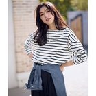 【エニー/ANY】のコクーンボーダープルオーバー 人気、トレンドファッション・服の通販 founy(ファニー) ファッション Fashion レディースファッション Fashion for Women トップス・カットソー Cut & Sew Tops カジュアルプルオーバー・ニットトップス Pullovers & Knit Tops / Casual Pullovers カラフル Colorful Design ストレート Straight, Straight Cut デニム Denim, Jeans Material ボーダー Border, Stripe ワイド Wide, Wide Fit 吸水 Absorbent, Quick-Dry 洗える Machine Washable thumbnail ブラック|ID: prp329100004838996 ipo3291000000036284289
