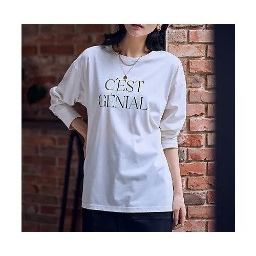 【エニー/ANY】のロゴロングスリーブTシャツ インテリア・キッズ・メンズ・レディースファッション・服の通販 founy(ファニー) 　ファッション　Fashion　レディースファッション　Fashion for Women　トップス・カットソー　Cut & Sew Tops　シャツ・ブラウス・オフィスカジュアル　Elegant Blouses & Button-Ups　ロングTシャツ・Tシャツ　Longline T-Shirts & Tees　春　Spring　シンプル　Simple, Minimal　スウェット / スエット　Sweatshirt, Sweatwear　スリット　Slit, Slit Detail　ロング　Long, Long-Length　冬　Winter / This Winter　おすすめ　Recommended / Our Picks　エレガント 上品　Elegant　アイボリー|ID: prp329100004838997 ipo3291000000035317437